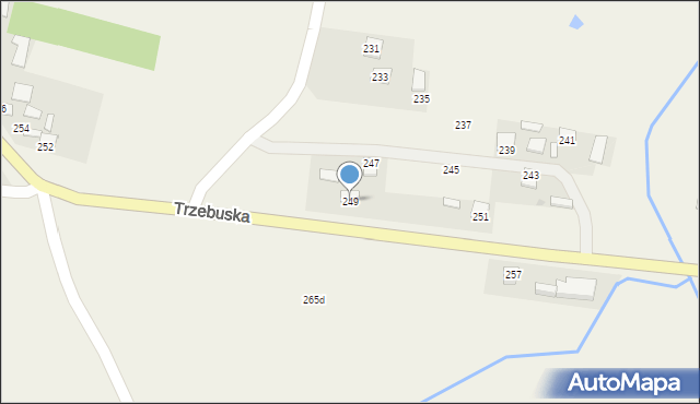 Kąty Trzebuskie, Kąty Trzebuskie, 249, mapa Kąty Trzebuskie