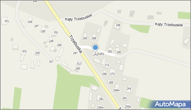 Kąty Trzebuskie, Kąty Trzebuskie, 272, mapa Kąty Trzebuskie
