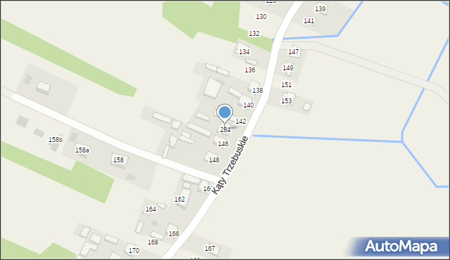 Kąty Trzebuskie, Kąty Trzebuskie, 284, mapa Kąty Trzebuskie