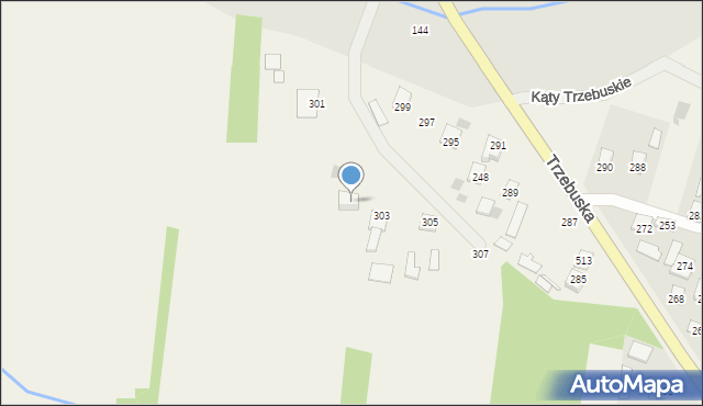 Kąty Trzebuskie, Kąty Trzebuskie, 301a, mapa Kąty Trzebuskie