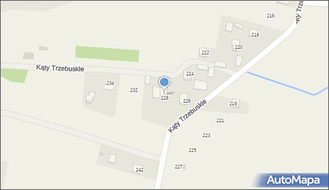 Kąty Trzebuskie, Kąty Trzebuskie, 313C, mapa Kąty Trzebuskie