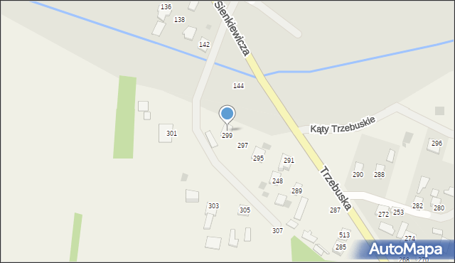 Kąty Trzebuskie, Kąty Trzebuskie, 501, mapa Kąty Trzebuskie
