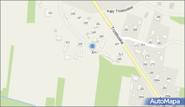Kąty Trzebuskie, Kąty Trzebuskie, 506, mapa Kąty Trzebuskie