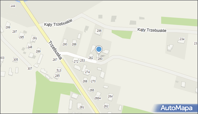 Kąty Trzebuskie, Kąty Trzebuskie, 519, mapa Kąty Trzebuskie