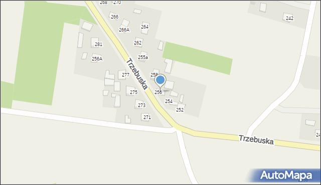 Kąty Trzebuskie, Kąty Trzebuskie, 532, mapa Kąty Trzebuskie