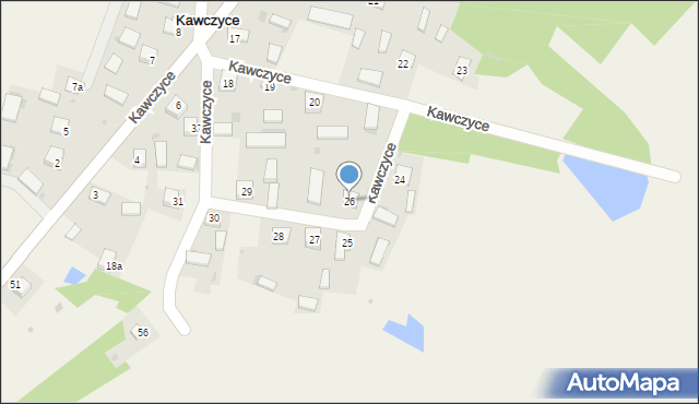 Kawczyce, Kawczyce, 26, mapa Kawczyce