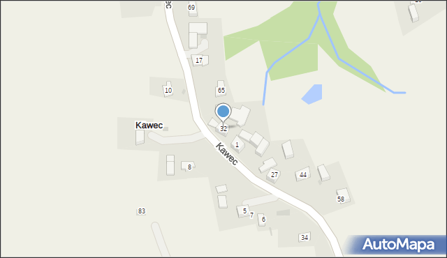 Kawec, Kawec, 32, mapa Kawec