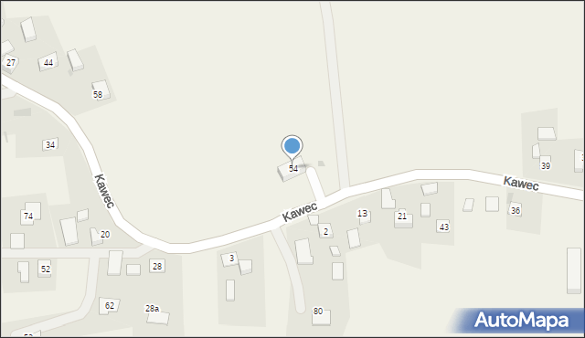 Kawec, Kawec, 54, mapa Kawec