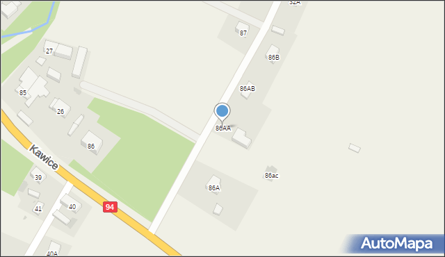 Kawice, Kawice, 86AA, mapa Kawice