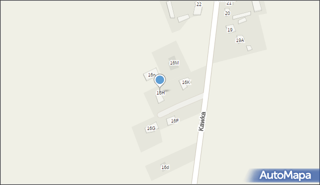 Kawka, Kawka, 16H, mapa Kawka