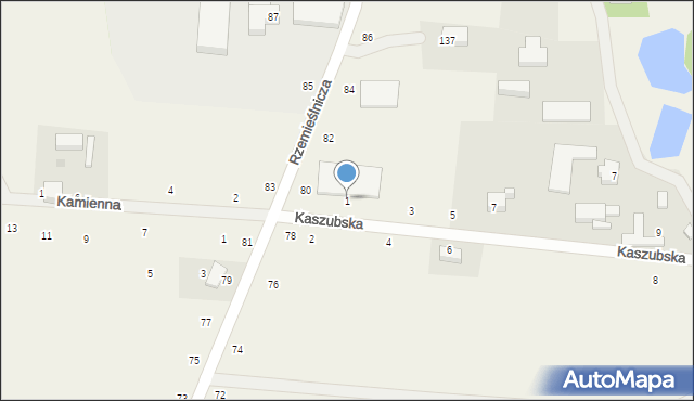 Kawle Górne, Kaszubska, 1, mapa Kawle Górne