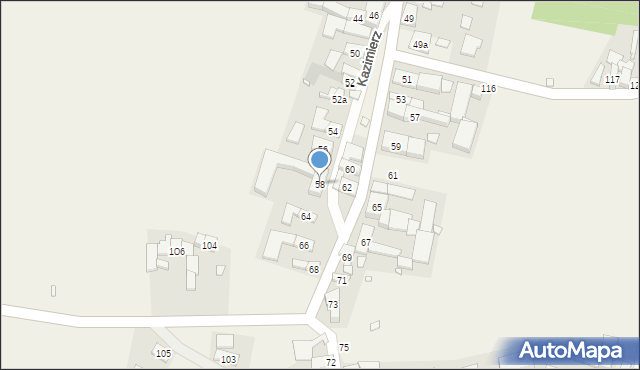 Kazimierz, Kazimierz, 58, mapa Kazimierz