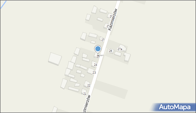 Kazimierzów, Kazimierzów, 25, mapa Kazimierzów