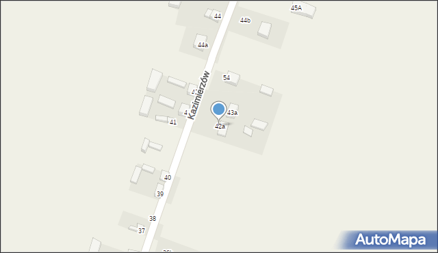 Kazimierzów, Kazimierzów, 42a, mapa Kazimierzów