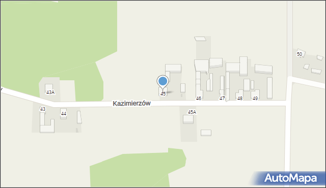 Kazimierzów, Kazimierzów, 45, mapa Kazimierzów