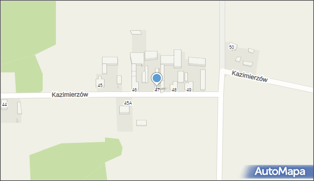 Kazimierzów, Kazimierzów, 47, mapa Kazimierzów