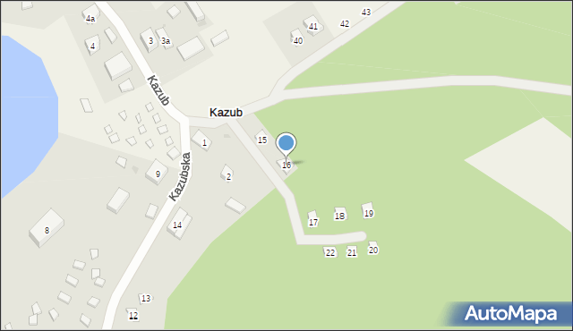 Kazub, Kazub, 16, mapa Kazub