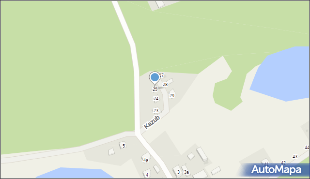 Kazub, Kazub, 25, mapa Kazub