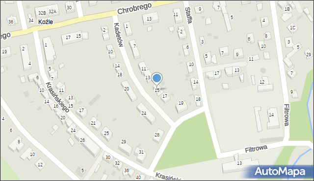 Kędzierzyn-Koźle, Kadetów, 15, mapa Kędzierzyna-Koźle