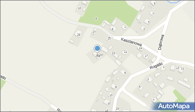 Kępie Zaleszańskie, Kasztanowa, 25a, mapa Kępie Zaleszańskie