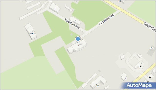 Kętrzyn, Kasztanowa, 1, mapa Kętrzyn