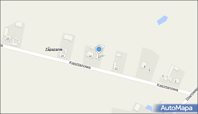 Kidów, Kasztanowa, 12, mapa Kidów