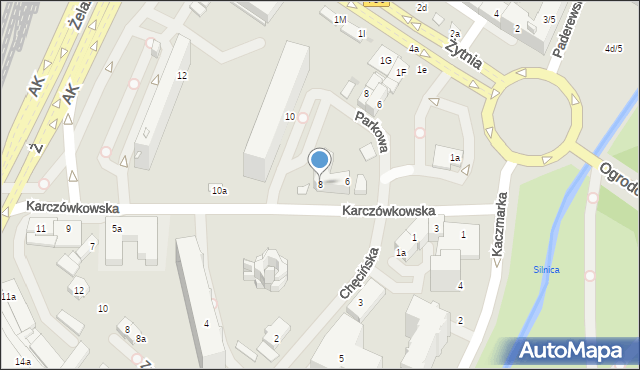 Kielce, Karczówkowska, 8, mapa Kielc