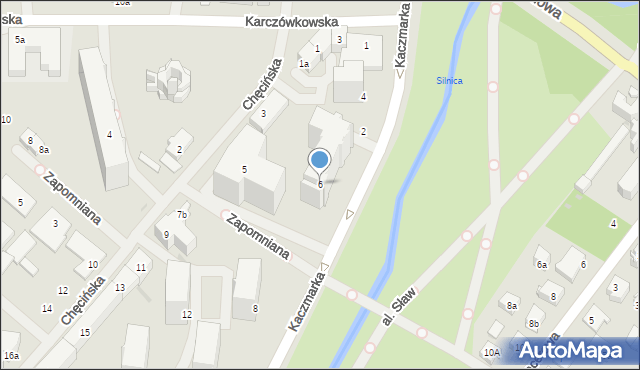Kielce, Kaczmarka Czesława, bp., 6, mapa Kielc