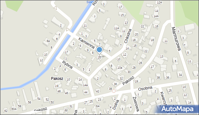 Kielce, Kamienna, 10, mapa Kielc