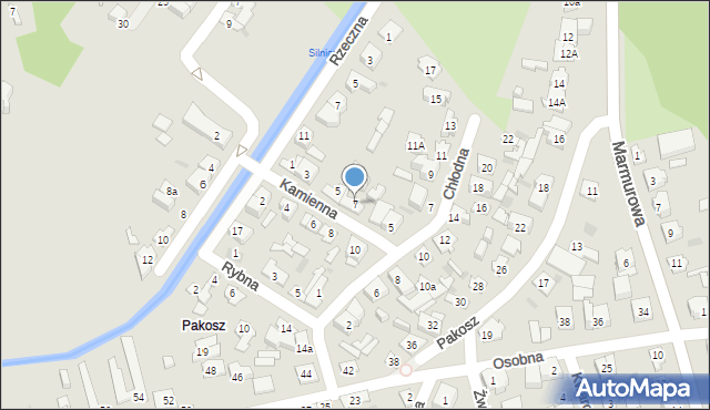 Kielce, Kamienna, 7, mapa Kielc