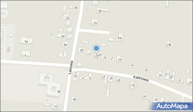 Kielce, Kalinowa, 13, mapa Kielc