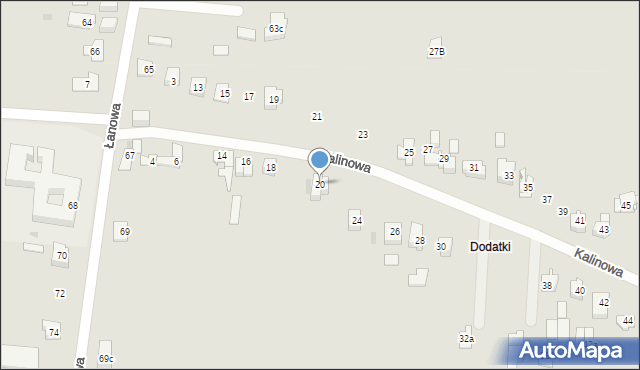 Kielce, Kalinowa, 20, mapa Kielc