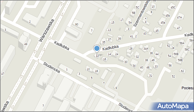 Kielce, Kadłubka Wincentego, bp., 12, mapa Kielc