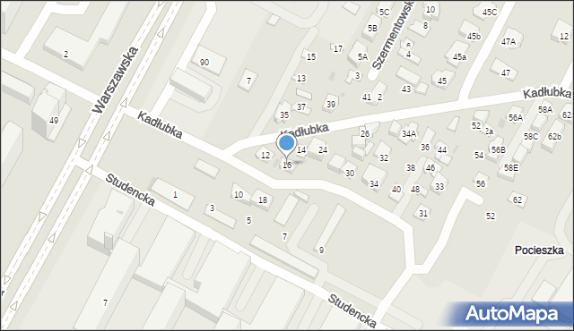 Kielce, Kadłubka Wincentego, bp., 16, mapa Kielc