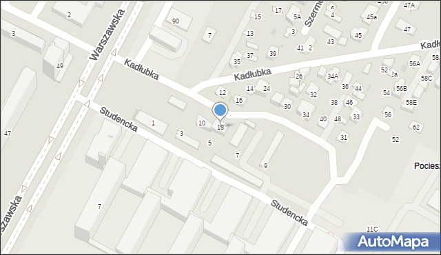 Kielce, Kadłubka Wincentego, bp., 18, mapa Kielc