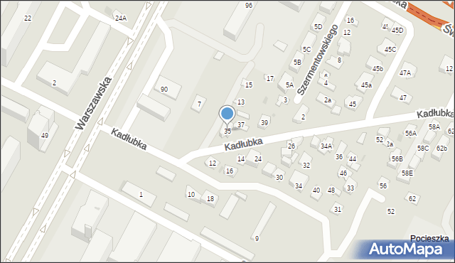 Kielce, Kadłubka Wincentego, bp., 35, mapa Kielc