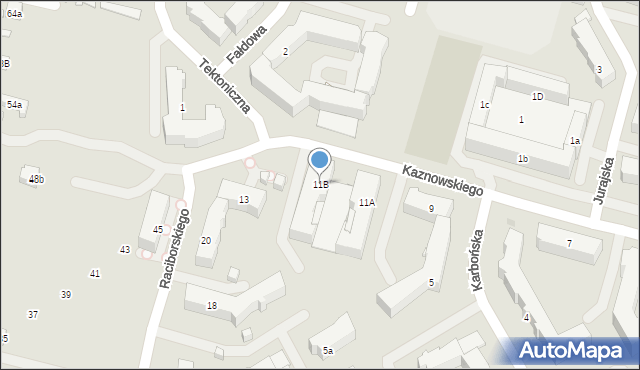 Kielce, Kaznowskiego Kazimierza, 11B, mapa Kielc