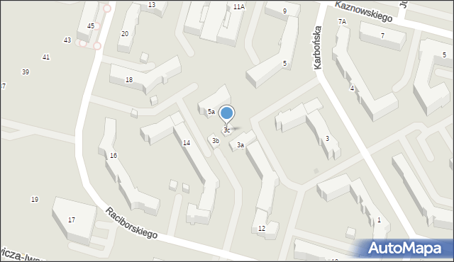 Kielce, Karbońska, 3c, mapa Kielc