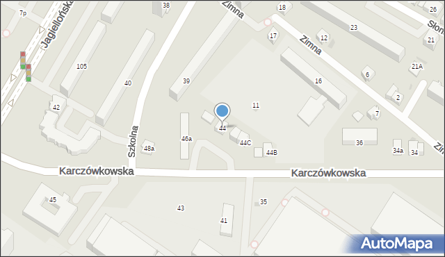 Kielce, Karczówkowska, 44, mapa Kielc