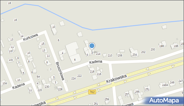 Kielce, Kadena Karola Henryka, 2, mapa Kielc