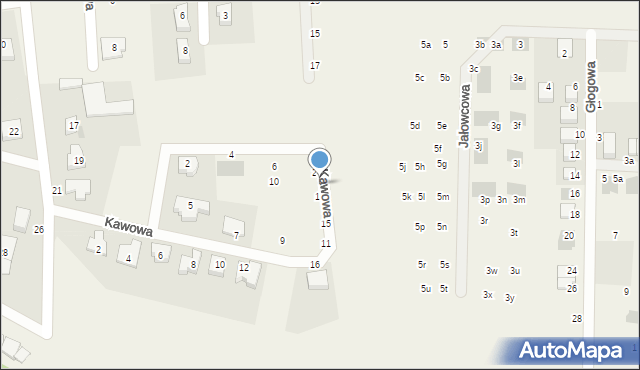 Kiełczówek, Kawowa, 21, mapa Kiełczówek