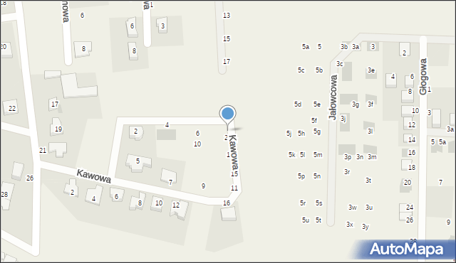 Kiełczówek, Kawowa, 25, mapa Kiełczówek