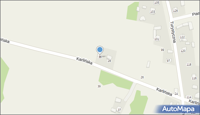 Kiełkowice, Karlińska, 36, mapa Kiełkowice