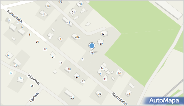 Kiełpino, Kaszubska, 7a, mapa Kiełpino