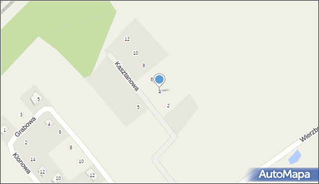 Klepacze, Kasztanowa, 4, mapa Klepacze