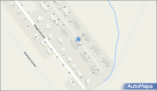 Kleszczewko, Kalinowa, 62, mapa Kleszczewko