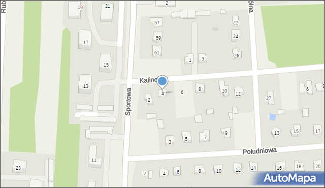 Kleszczów, Kalinowa, 4, mapa Kleszczów