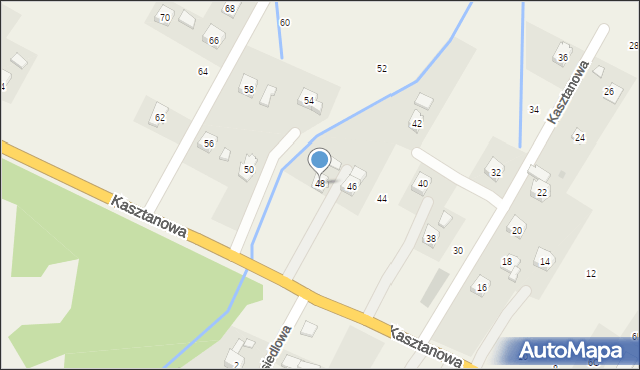 Klimkówka, Kasztanowa, 48, mapa Klimkówka