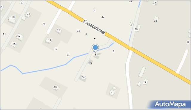 Klimkówka, Kasztanowa, 5, mapa Klimkówka