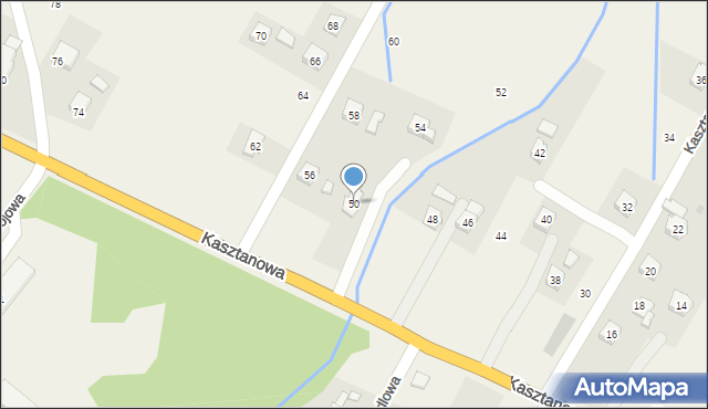 Klimkówka, Kasztanowa, 50, mapa Klimkówka